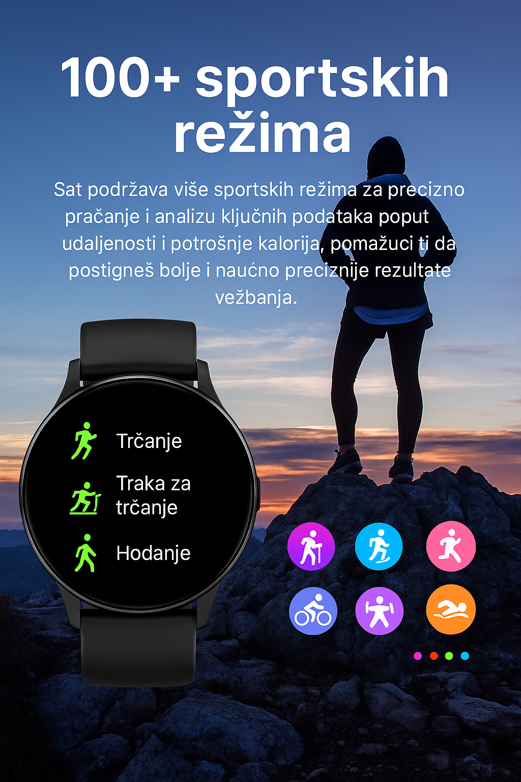 Pametni sat sa 100+ sportskih režima