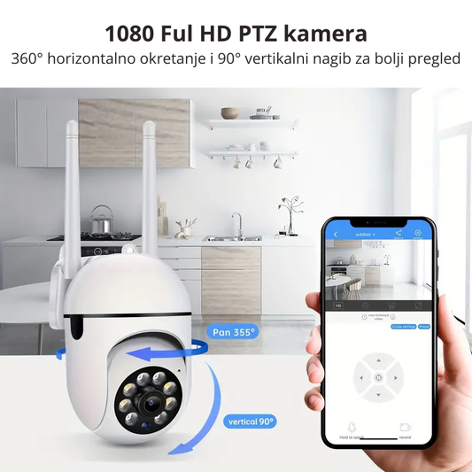 Kamera sa mobilnim prikazom rotacije 355° i nagiba 90°