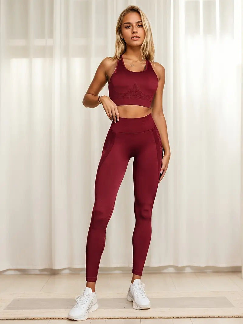 Komplet BreskvicaFit – Push-Up Leggings + Top (3 boje)