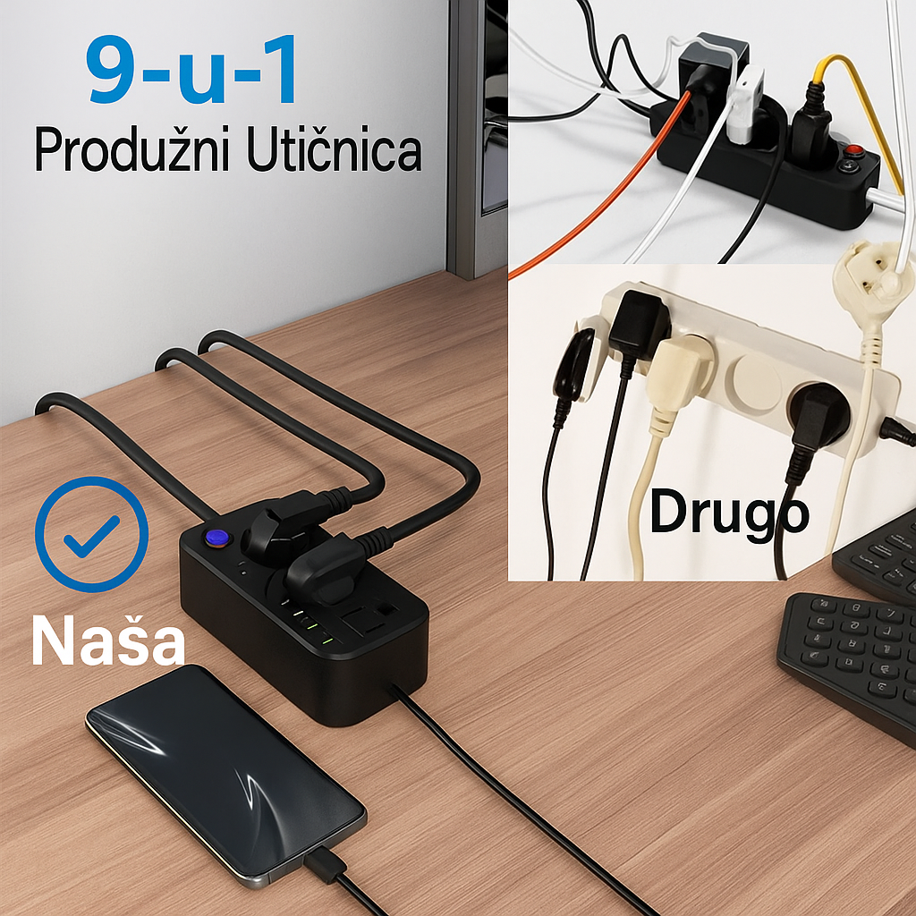 Produžni Kabl Smart 9 u 1 – Totalna Kontrola Punjenja!