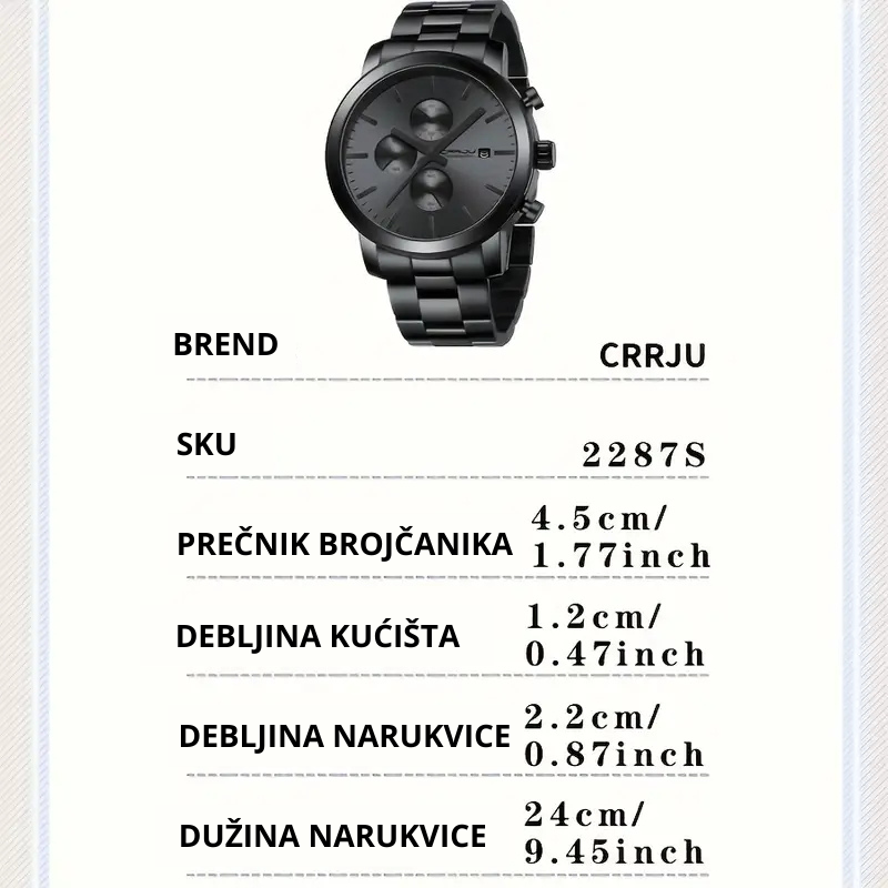CRRJU Muški elegantni Sat - CRRJU Gentleman’s Choice