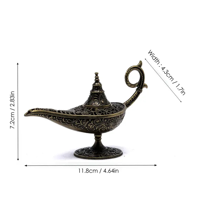 Dimenzije čarobne lampe prikazane uz proporcije u cm i inčima