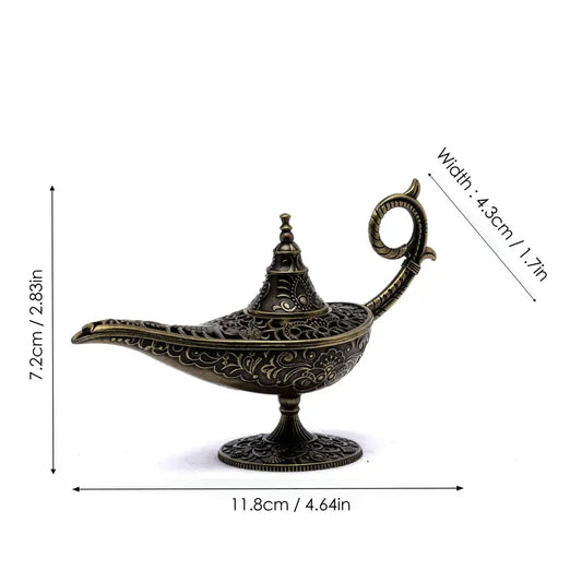 Dimenzije čarobne lampe prikazane uz proporcije u cm i inčima