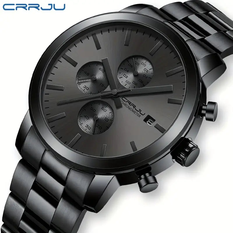 Muski elegantni sat crni black phantom james bond