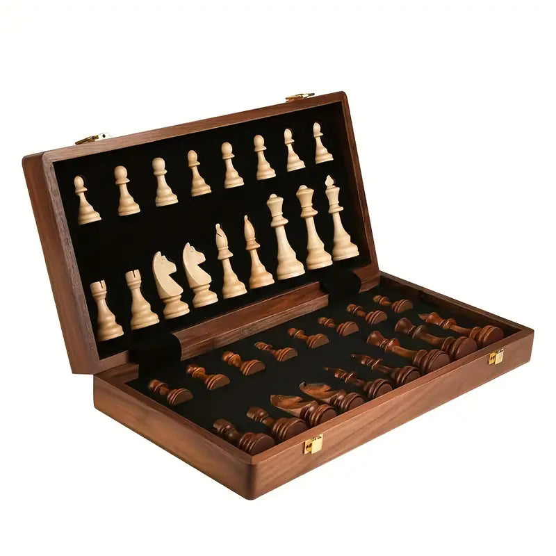 Drveni Šah Set – Sklopivi Dizajn sa Figuricama (39x39cm)