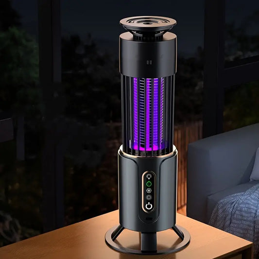 Elegantna crna UV lampa za ubijanje komaraca na noćnom stočiću