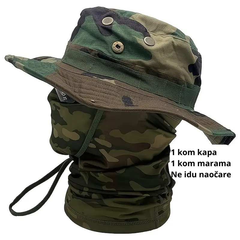 Taktička kapa sa maramom – Kamuflažni set (2 u 1)