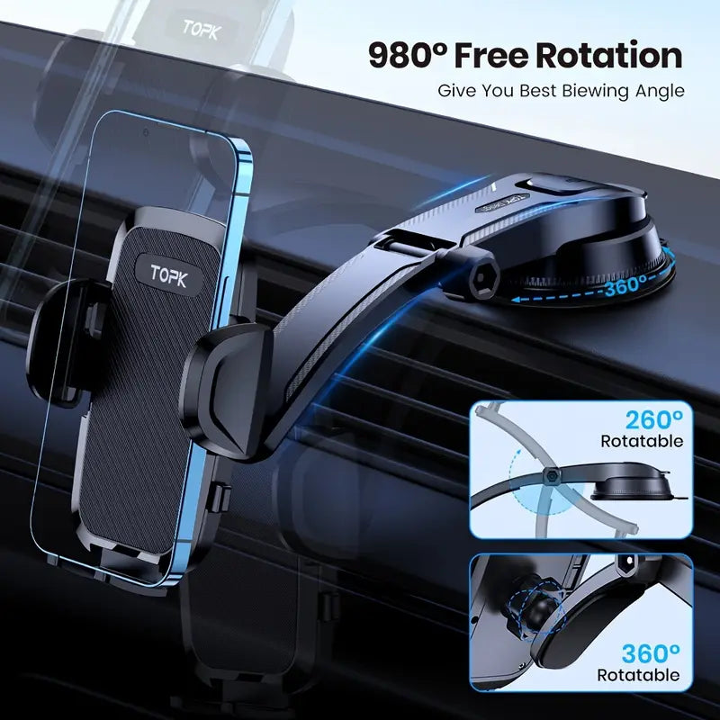 TOPK Auto Nosač za Telefon – Stabilnost, Brzina i Fleksibilnost!