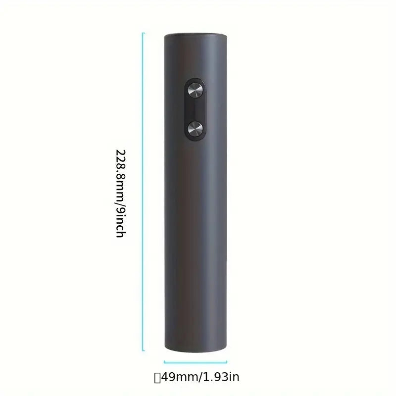 Dimenzije električnog otvarača za vino – visina 228.8mm, prečnik 49mm