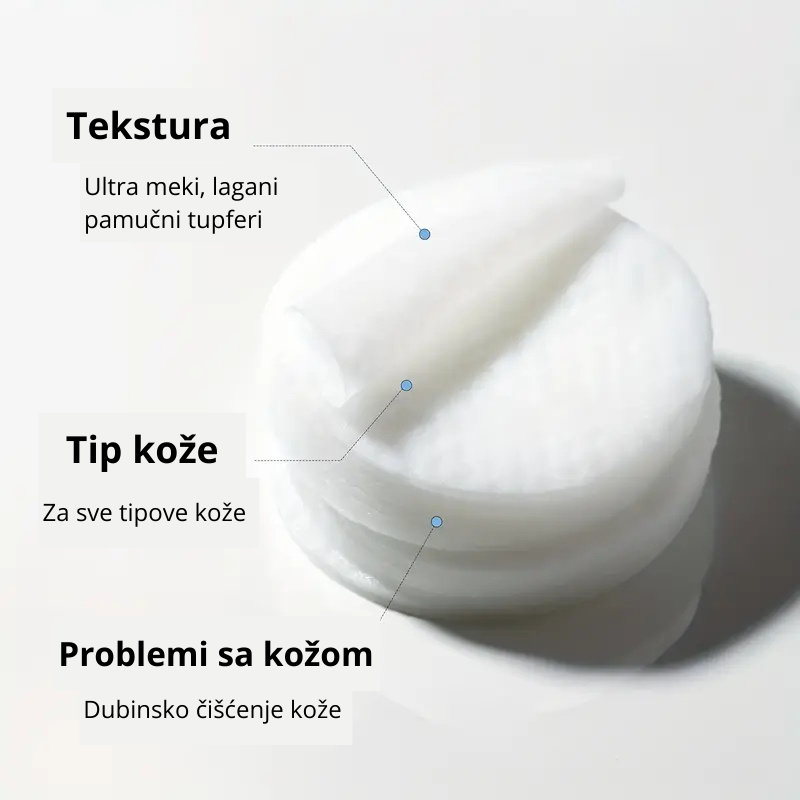 Detalj ultra mekanih i laganih tupfera za lice