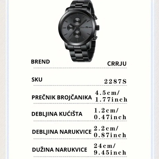 CRRJU Muški elegantni Sat - CRRJU Gentleman’s Choice
