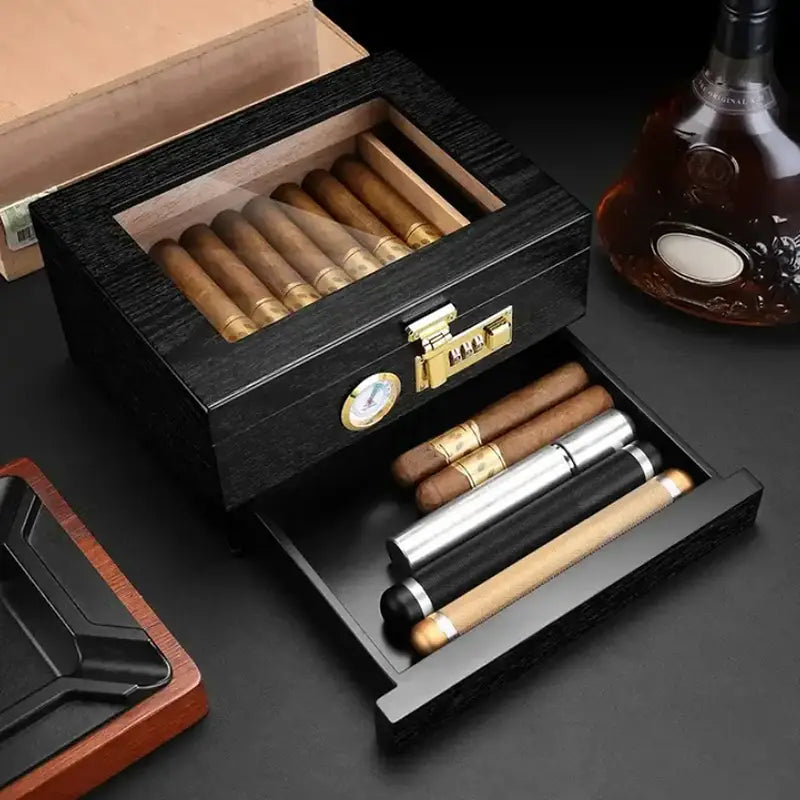 Humidor sa kombinacionom bravom i higrometrom – zatvorena elegantna kutija

