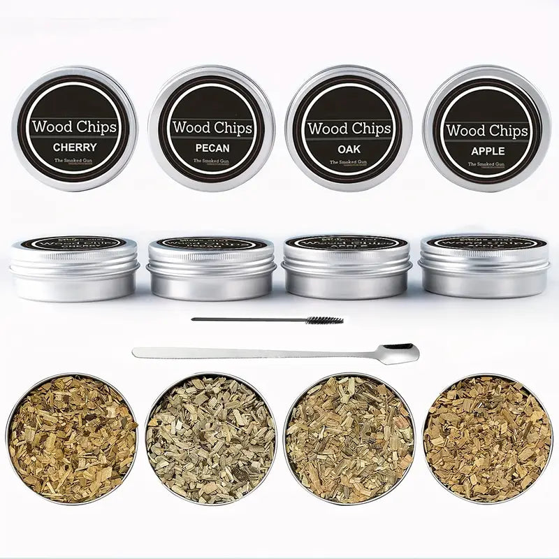 Set drvenih ljuspica u limenkama – Cherry, Pecan, Oak, Apple