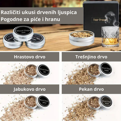 Drvene ljuspice sa opisom aroma – pogodno za dimljenje pića