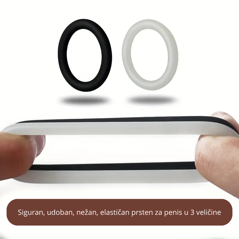 Set od 3 crna prstena za penis – za odlaganje ejakulacije