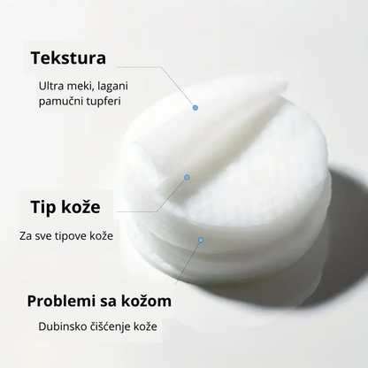 Detalj ultra mekanih i laganih tupfera za lice