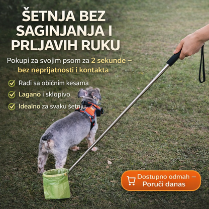 Skupljanje psećeg izmeta bez saginjanja u šetnji